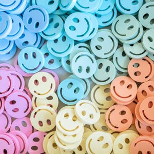 Konfetti Smiley / Pastell / Streuteile / Acryl / nachhaltig und wiederverwendbar / Tischdekoration Geburtstag / Schulanfang