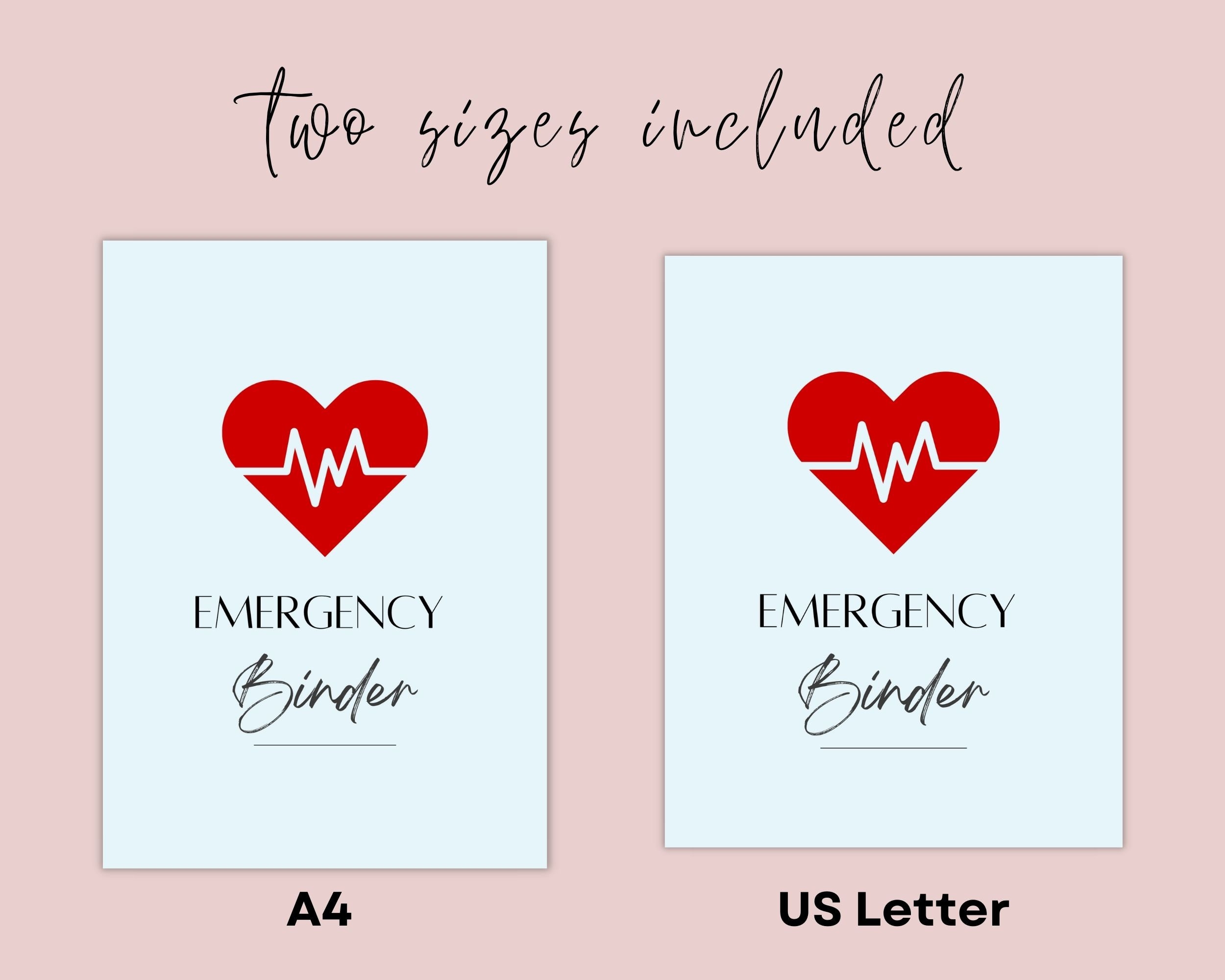 Emergency Binder Printable and Fillable, in Case of Emergency Printable ...