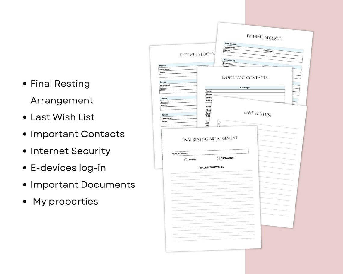 Emergency Binder Printable and Fillable, in Case of Emergency Printable ...