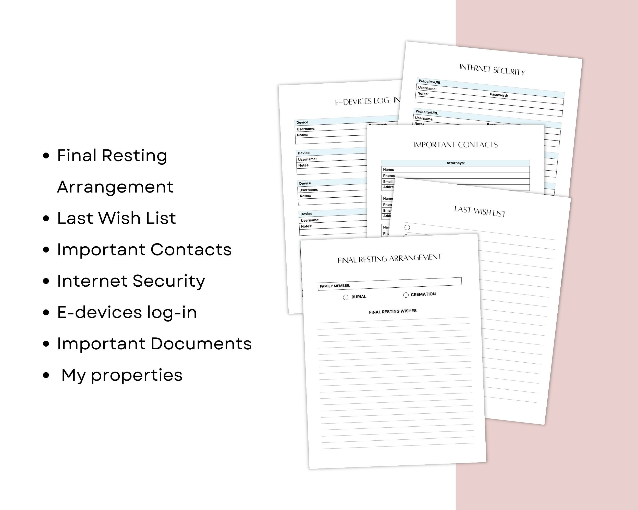 Emergency Binder Printable and Fillable, in Case of Emergency Printable ...