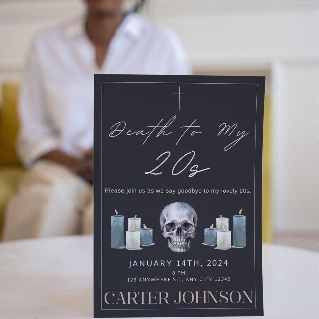 Death to My 20s Party Invitation Editable Template, Rip 30s Invitation