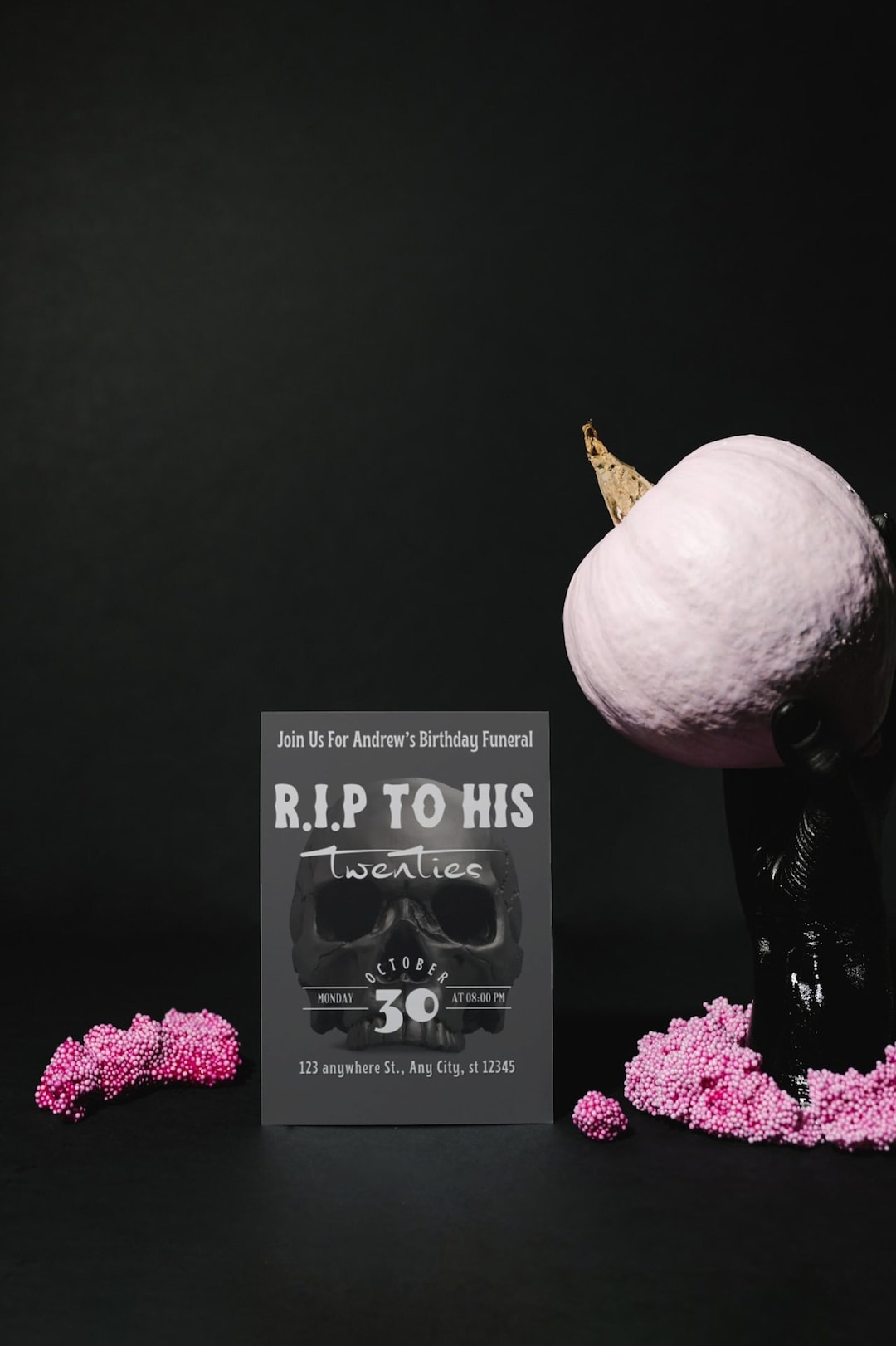 Death to My 20s Party Invitation Editable Template Halloween Etsy
