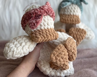 Patito de Crochet hecho a mano - Regalo Nacimiento o Baby Shower, Peluche Suave Personalizable - amigurumi bebé – soft plush