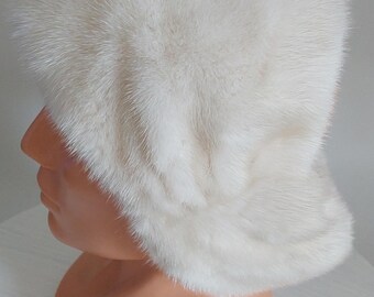Handmade White Mink Fur Headband: Elegant Winter Ribbon - Etsy display picture 3