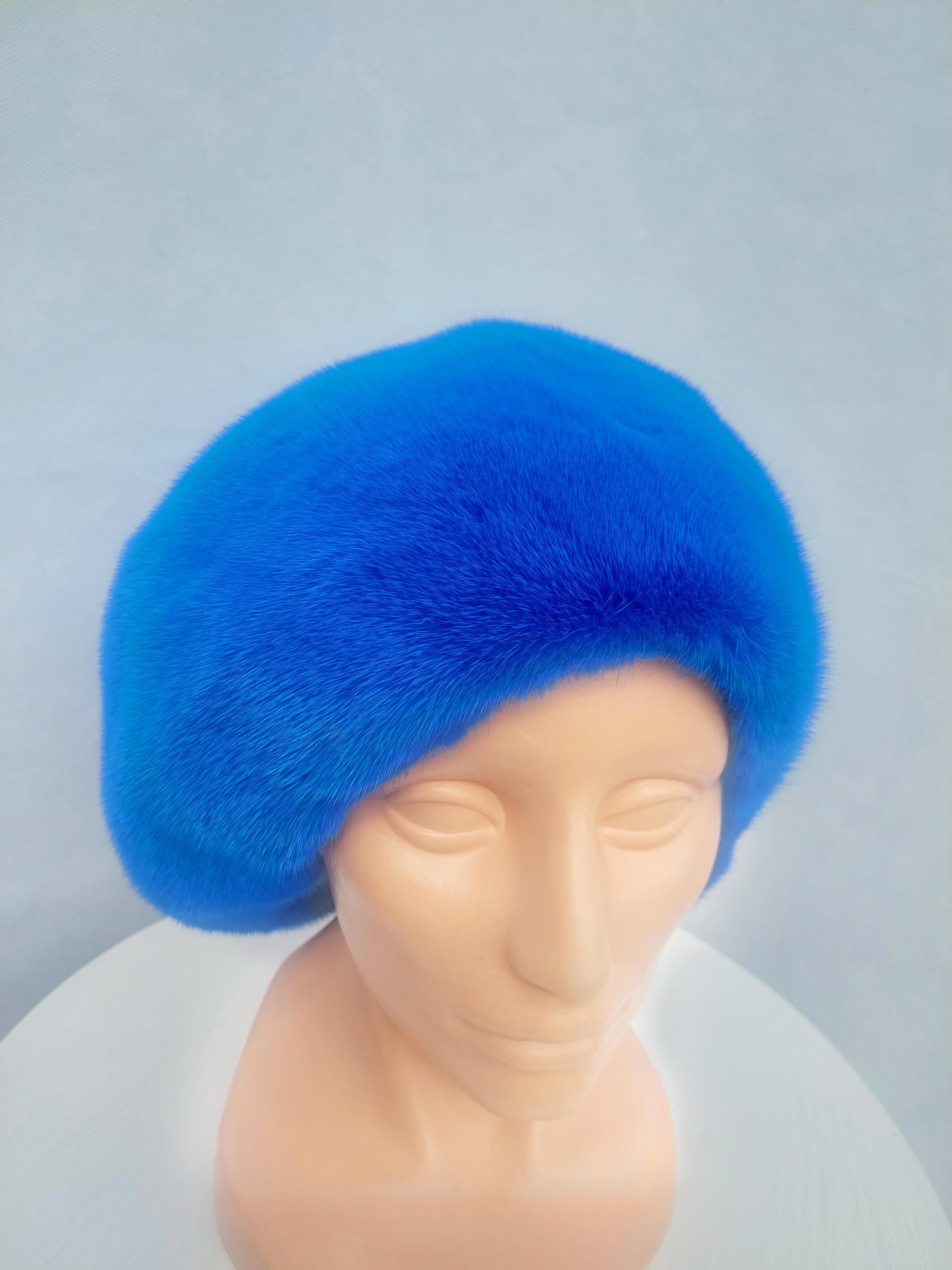 Béret En Véritable Vison Noir - Taille Unique - Marque HaT - Neuf Sans étiquette