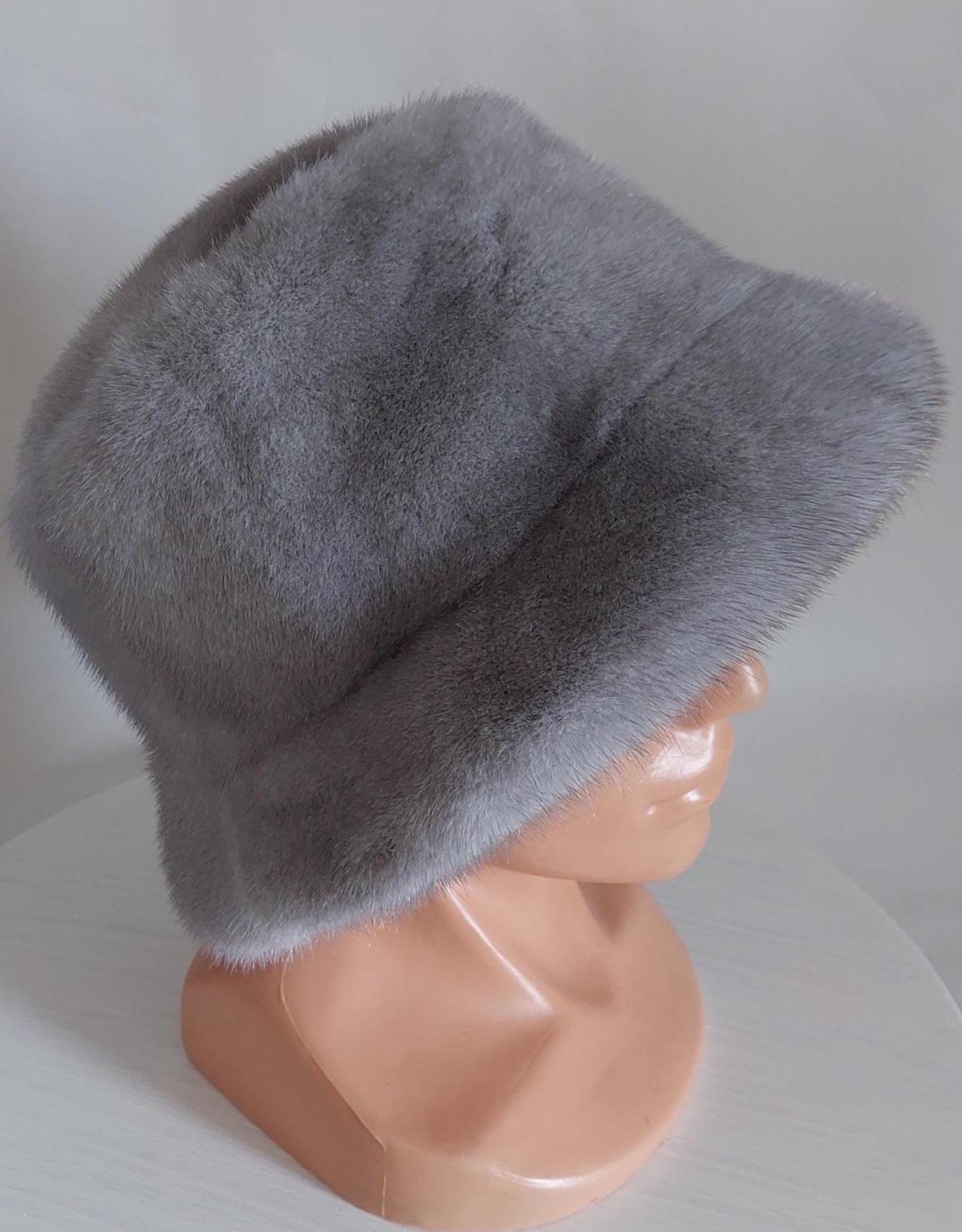 Luxury Women\'s Gray Mink Fur Bucket Hat Luxury Women main image 2