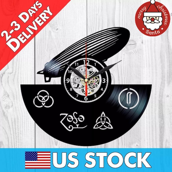 Led Zeppelin Vinyl Record Clock, Christmas Gifts For Dad, Music Decorations, Home Decor For Living Room, Mancave Wall Art, Rock Music Gifts