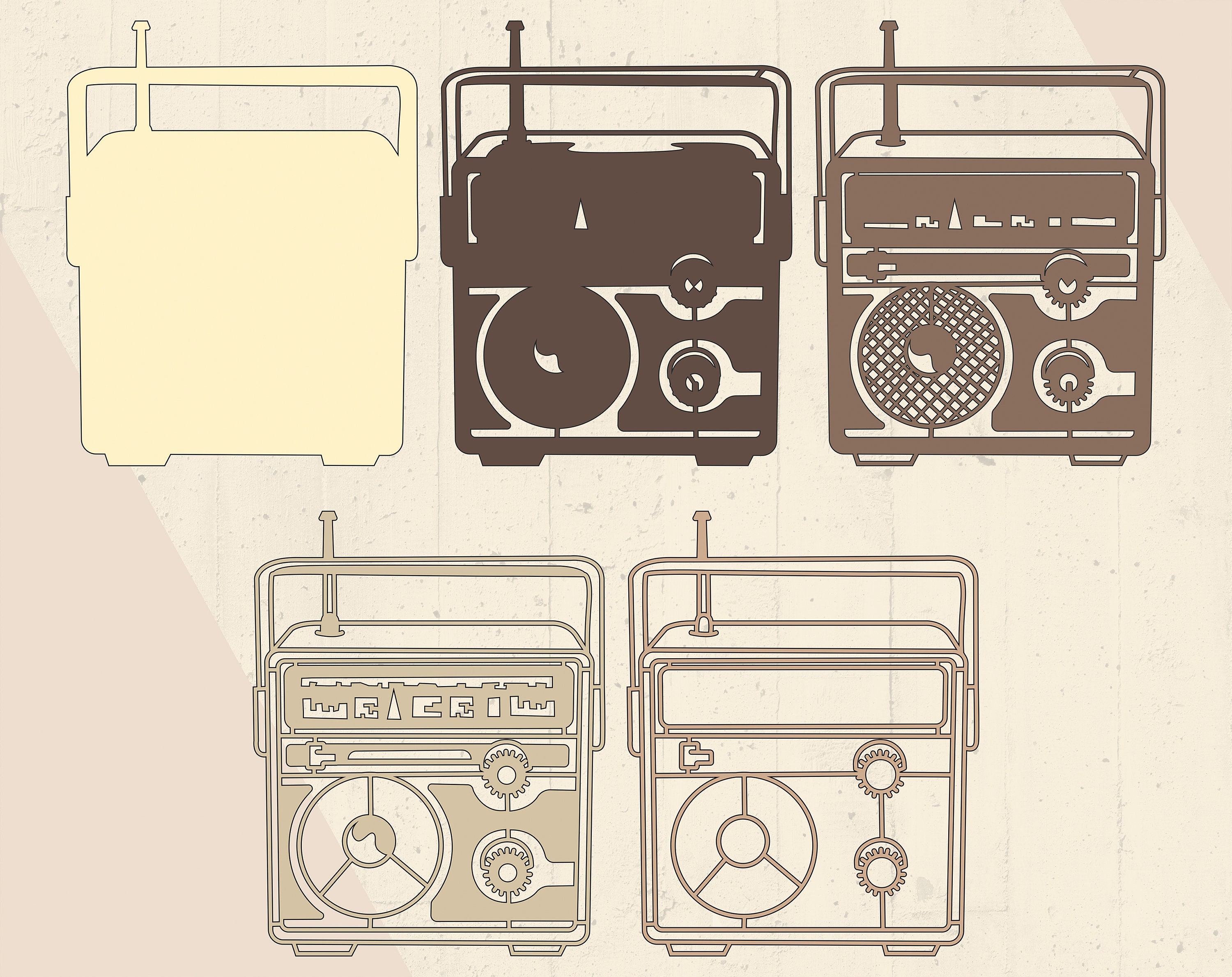 Radio Player SVG Multilayer 3D File / Laser Cut Mandala File / - Etsy