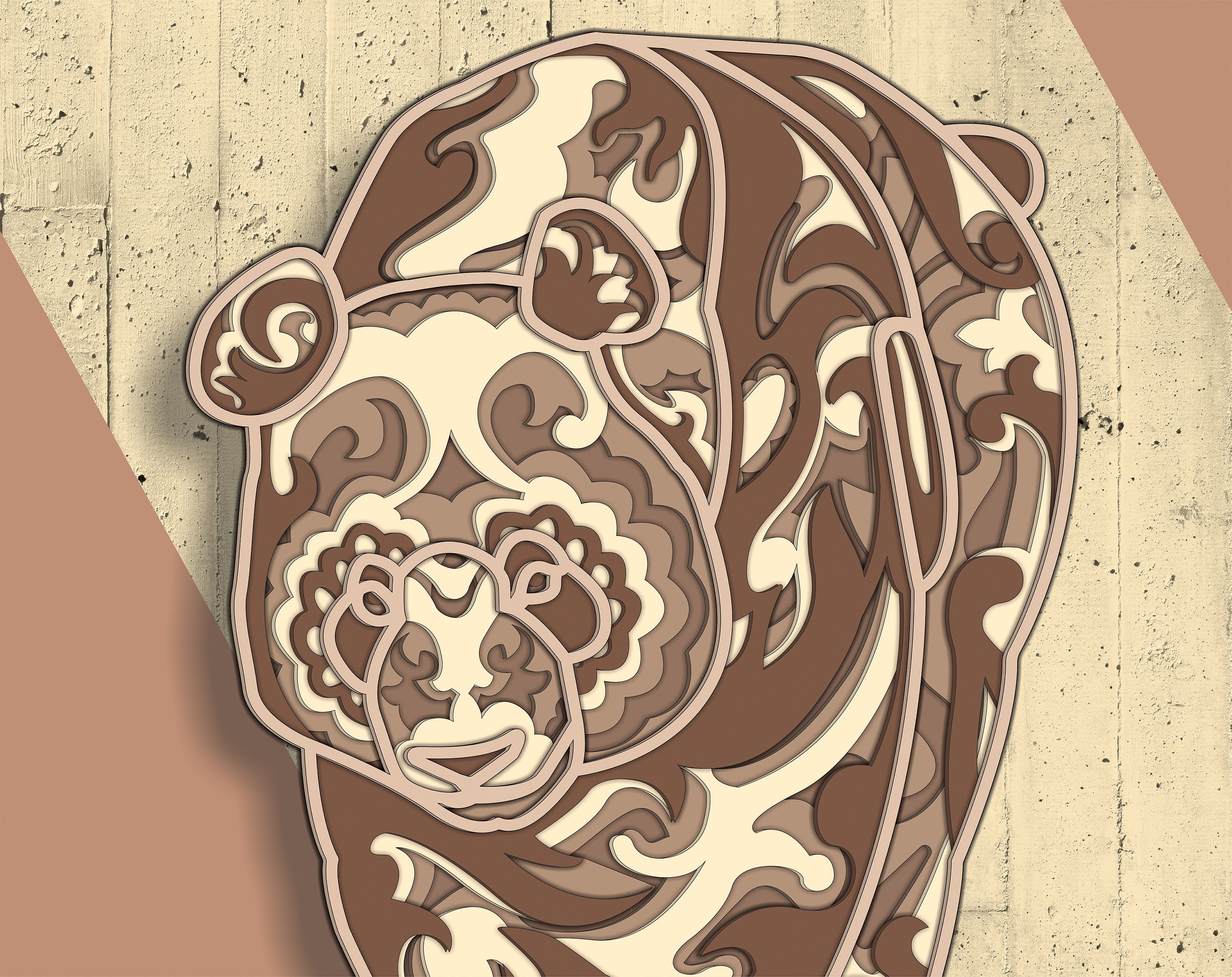 Panda Cd R Panda 3D Multilayer SVG/ Laser Cut Home Decor File / Panda SVG ...