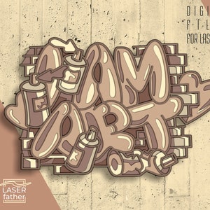 3D Graffiti Layered SVG File / Laser Cut File / Mandala Craft Gift / Digital Download / ai cdr png dxf dwg files