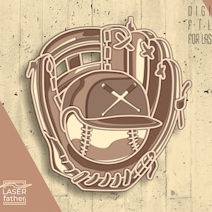 3D Baseball SVG Multilayer File / Mandala Laser Cut File / Baseball SVG / Digital Download / Craft Gift / ai cdr png dxf dwg files
