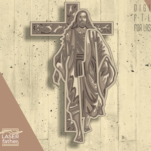 Jesus 3D Multilayer SVG File / Mandala Laser Cut File / Craft Gift / Digital Download / Jesus SVG / ai cdr png dxf dwg files