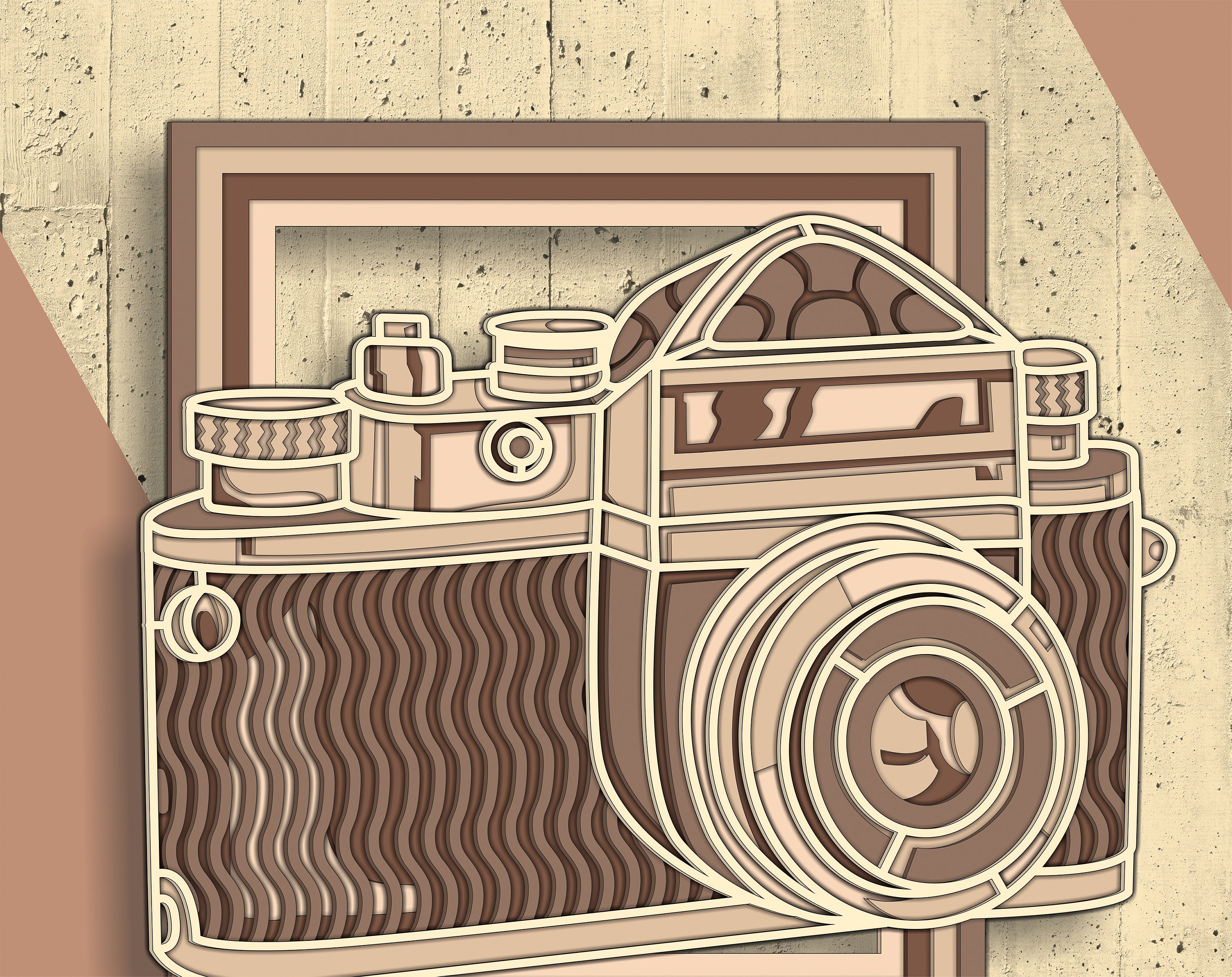 3D Retro Camera Layered SVG File / Instant Download / Laser Cut Files ...