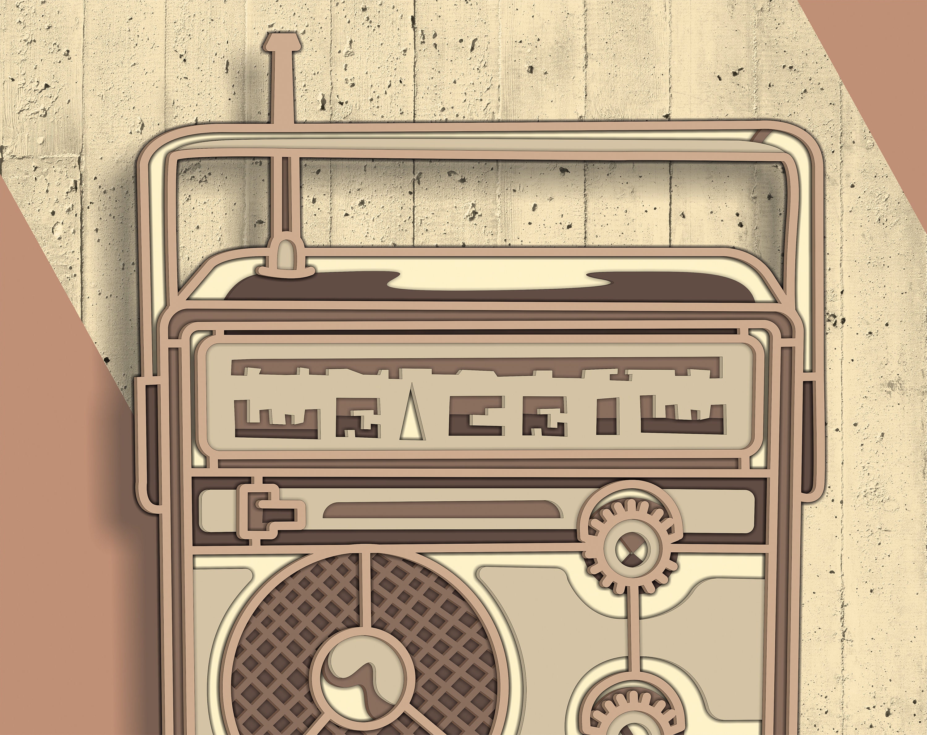 Radio Player SVG Multilayer 3D File / Laser Cut Mandala File / Radio ...