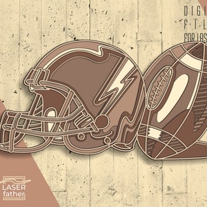 American Football 3D Multilayered SVG File / Digital Download / Laser Cut Files / American Football Craft Decor / ai cdr png dxf dwg files