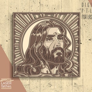 Jesus 3D Multilayer SVG File / 5 Layers Laser Cut File / Jesus Craft Gift / Digital Download / Jesus SVG / ai cdr png dxf dwg files