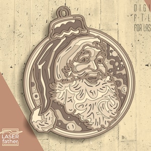 3D Santa SVG Multilayered File / Digital Download / Santa SVG / Laser Cut Files / Santa Craft Decor / ai cdr png dxf dwg files