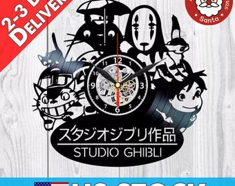Ghibli Studio Christmas Gift, Vinyl Record Clock, Anime Room Decorations, Playroom Wall Art, Girl Home Decor, Unique Gifts For Kids