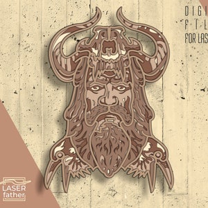 Viking SVG Multilayered 3D File / Digital Download / Laser Cut Files / Viking Craft Decor / ai cdr png dxf dwg files