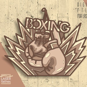 Boxing 3D Layered SVG Laser Cut File / Boxing SVG / Sport Lover Gift / Instant Download / ai cdr png dxf dwg files