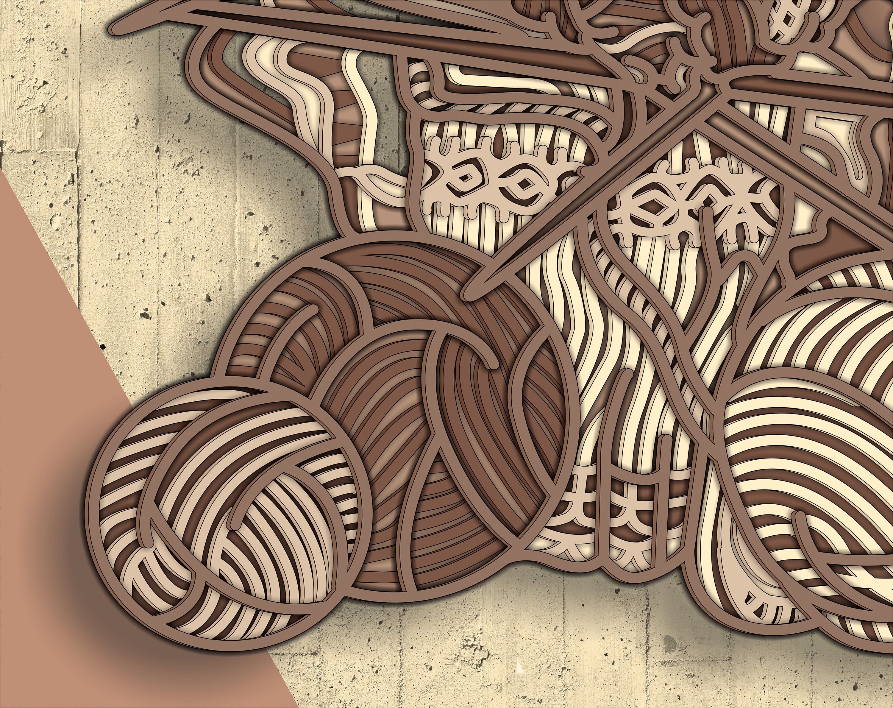 Knitting 3D Layered SVG File / 5 Layers Laser Cut File / Craft Gift ...
