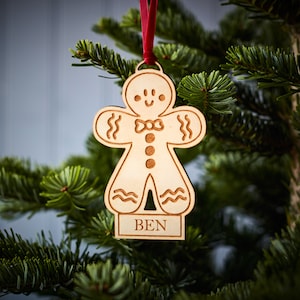 Gingerbread Man Wooden Christmas Decoration