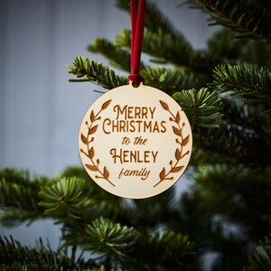 Family Mistletoe Personalised Wooden Christmas Decoration