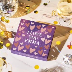 Valentines All My Love Hearts - Tartufi di cioccolato fatti a mano personalizzati - Confezione regalo di lusso, cioccolato di San Valentino