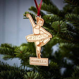 Ballerina Wooden Christmas Decoration