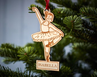 Ballerina houten kerstversiering