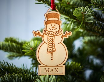 Sneeuwpop houten kerstversiering