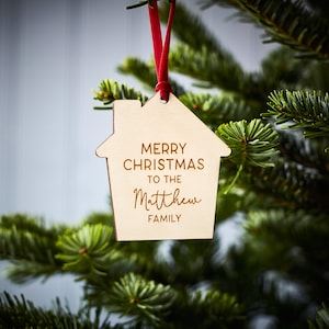 Family Home Personalised Wooden Christmas Decoration