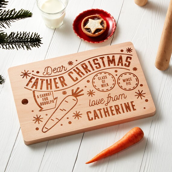 Personalised Christmas Eve Board Father Christmas Santa Plate