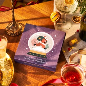 Globo di neve di Babbo Natale - Tartufi di cioccolato fatti a mano personalizzati - Confezione regalo di lusso