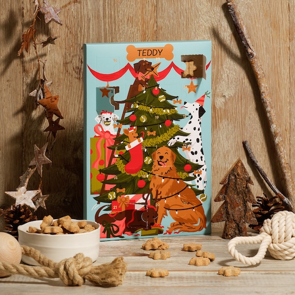 Santa Paws – Calendario de Adviento personalizado para perros, regalos navideños para perros, premios para perros