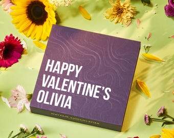 Feliz San Valentín: Trufas de chocolate personalizadas hechas a mano: caja de regalo de lujo