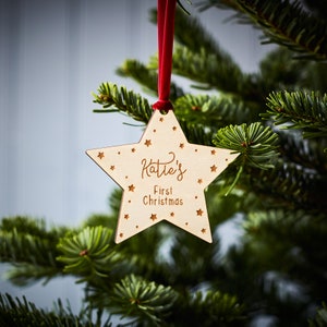 Baby’s First Christmas Personalised Wooden Christmas Decoration