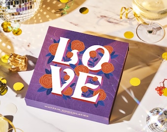 San Valentino Amore in ogni boccone - Tartufi di cioccolato fatti a mano - Confezione regalo di lusso