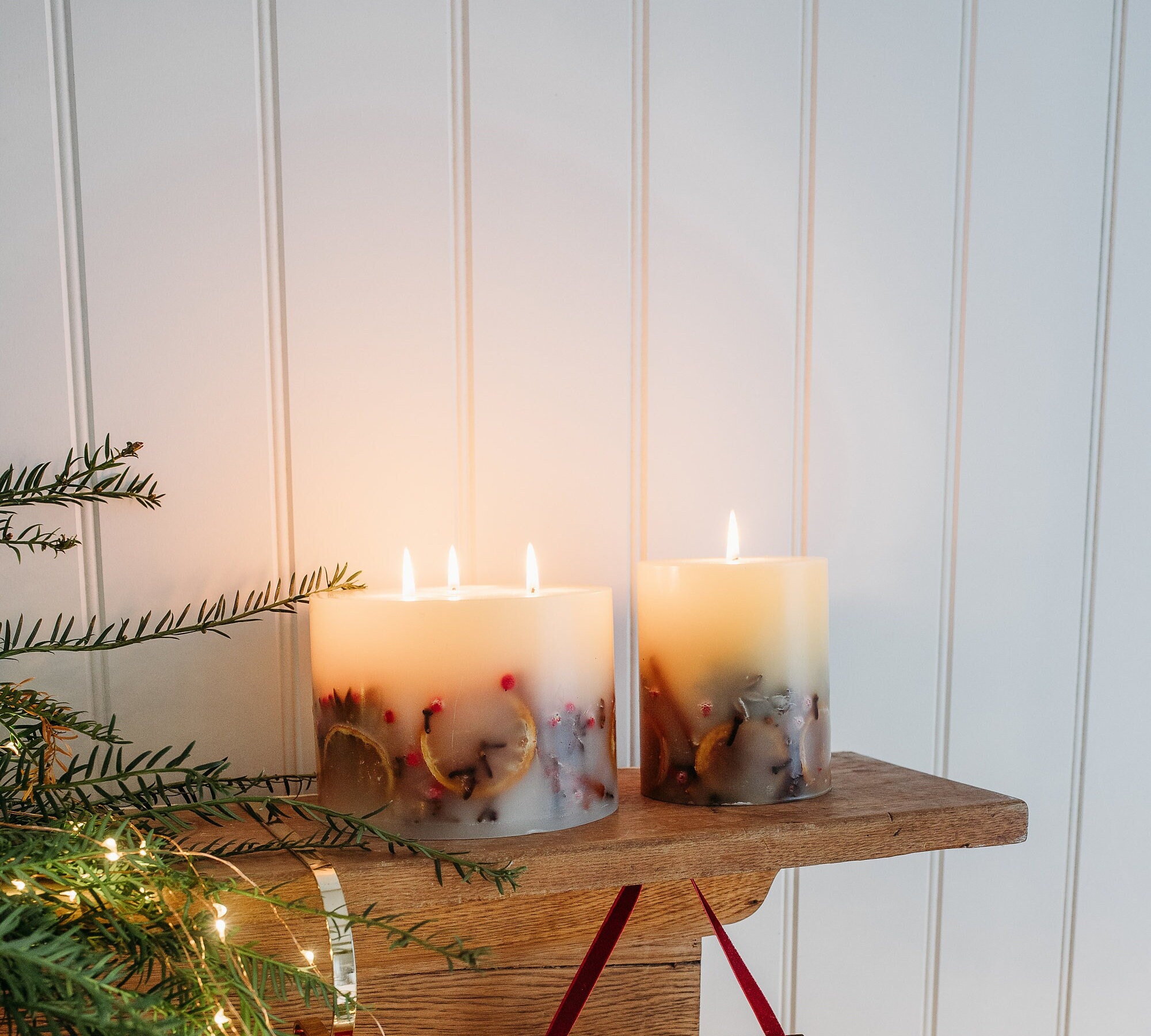 Luxury Handmade Winter Botanical Christmas Candle Orange Cinnamon