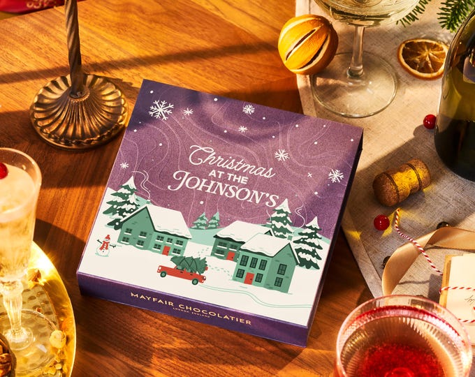 Home For Christmas - Personalised Handmade Chocolate Truffles - Luxury Gift Box