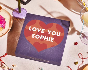 Valentines Heartfelt Love - Personalised Handmade Chocolate Truffles - Luxury Gift Box