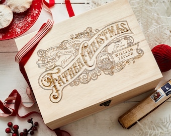 Sent From The North Pole Personalised Christmas Eve Box - Crafted from thick, premium wood