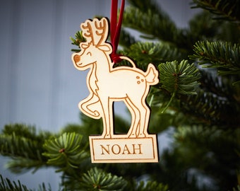 Rendier houten kerstversiering