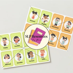 Recurso SLP - Flashcards de emoções infantis