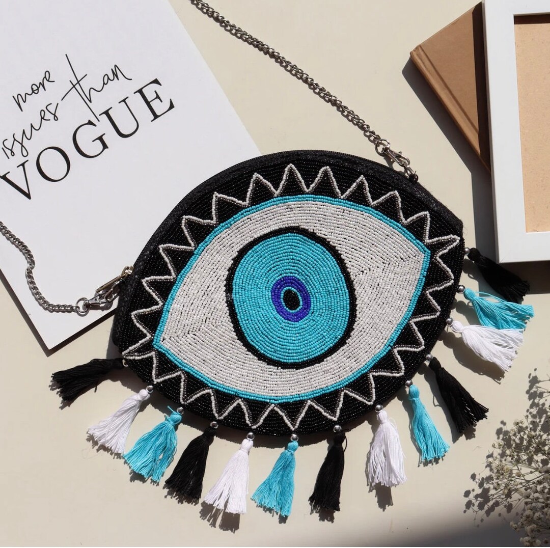 Evil eye printed handcrafted crossbody clutch bag For Women main image 0