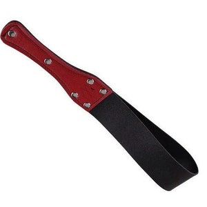 Leather BDSM Paddle - Premium Double Layed Leather and Walnut Wood