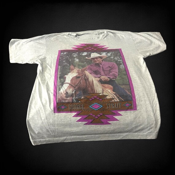 George straight 90s concert tee Aztec design size… - image 4