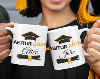 Personalized 2026 Graduation Mug with Name, Good Luck Charm for Graduation, Exam Passed, Graduation Gift