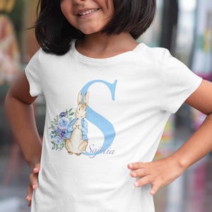 Ropa infantil personalizada con nombre, camiseta de cumpleaños con letra inicial y nombre, regalo de cumpleaños para niña, look de hermano