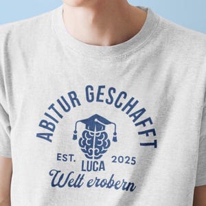 Personalized Abitur 2025 T-Shirt with name Graduation Shirt Gift for Matura Abi passed Abitur Encouragement & Lucky Charm Gift
